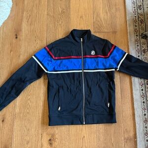 Billionaire Boys Club Black Track Jacket with Blue and Red Stripes